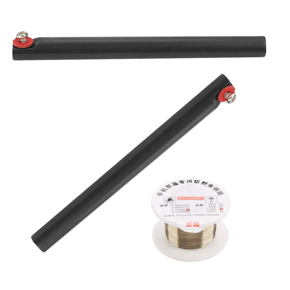LCD Schneiddraht Molybdän Bildschirm Cutting Wire 100m mit Griffen 0.1mm Frontglastrennung