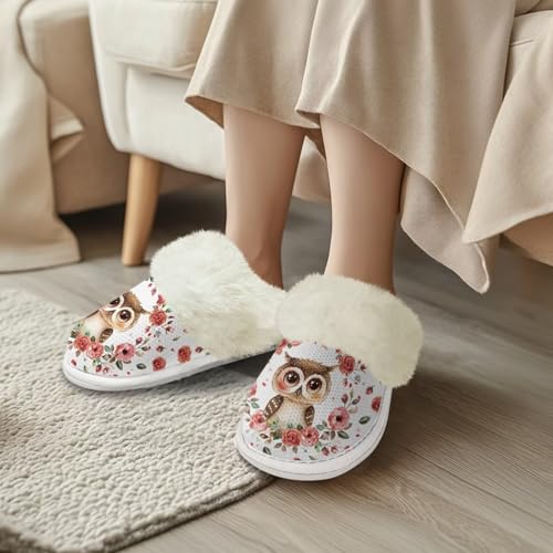 Women's Slip on Comfy House Slippers Memory Foam Slippers Indoor Warm Plush Bedroom House Shoes3