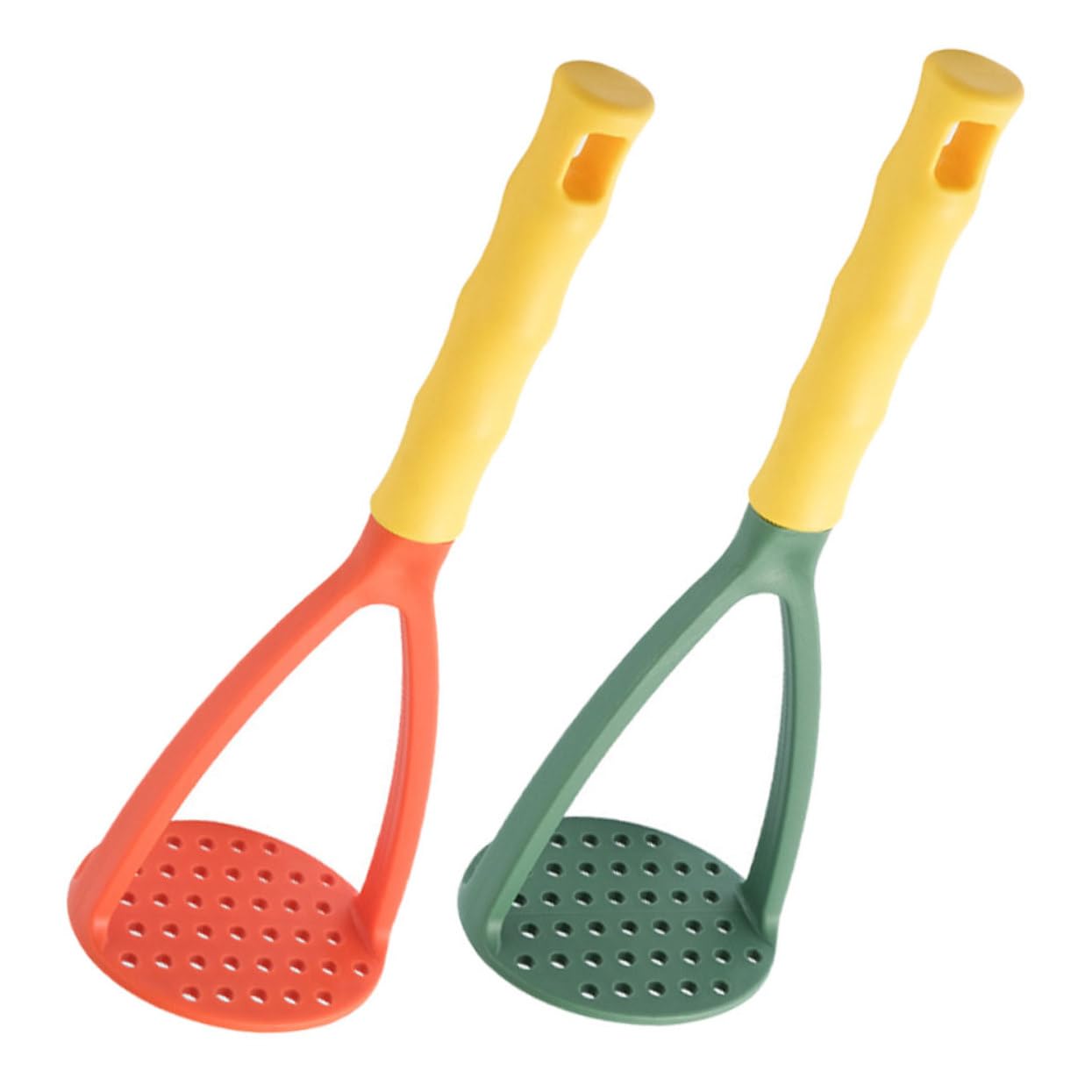 KICHOUSE 2pcs Manual Potato Masher Reusable Kitchen Tool for Effortless Food Pureeing for Complementary Foods Home Cooking and More Thickened Pressure Plate for Quick Results