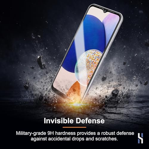 Image of Tempered Glass for Samsung Galaxy A14 (6.6 Inch) Military Grade 9H Screen Guard, Anti-Scratch, Shatterproof, Edge-to-Edge Full Coverage - Black Border
