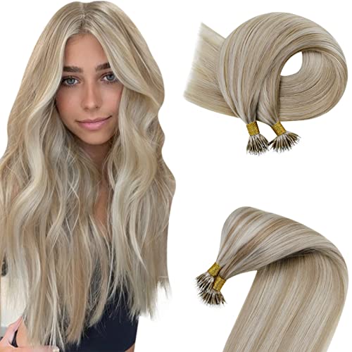 Easyouth Balayage Cheveux Extension Human Couleur Chestnut Brown Green Fading to Honey Blonde Highlighted with Platdansum Blonde Extensions Humain 80g 16pouce Cover