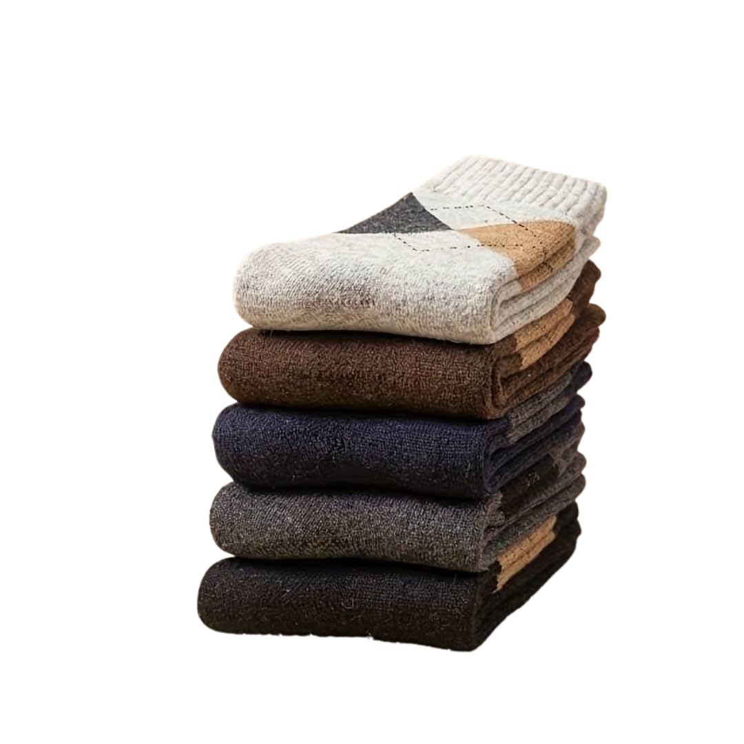 Unisex Woolen Thick Towel Formal Winter Socks (Pack of 3 Pairs)(Free Size, Multicolored) Diamond print. For office wear, casual wear.-image-17