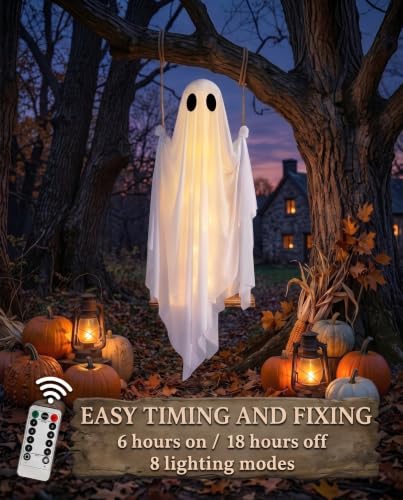 5' CYSKXYI Halloween LED Spooky Swinging Ghost w/ Remote - image 4