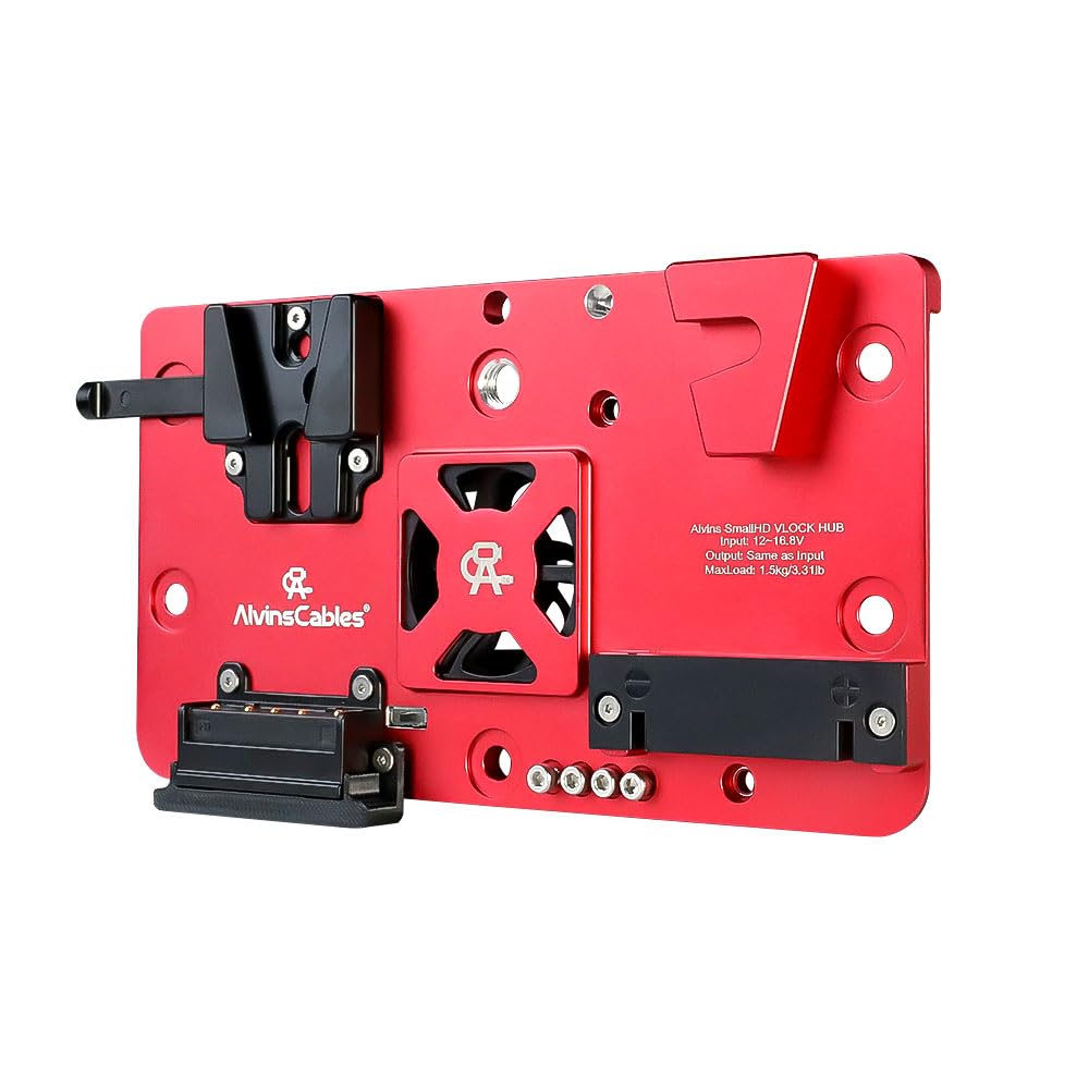 Alvins Integrated V-Mount Battery Plate for SmallHD Cine 7| Indie 7 |702 Touch Monitor, for VAXIS Wireless Video Transmission Power Supply Mounting Kit