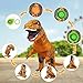 PQ Inflatable Dinosaur Costume Adult, T Rex Costume, Blow Up Dinosaur Costume for Halloween, Cosplay Party Christmas Suit, 150-190CM (4.9’-6.2’), Brown