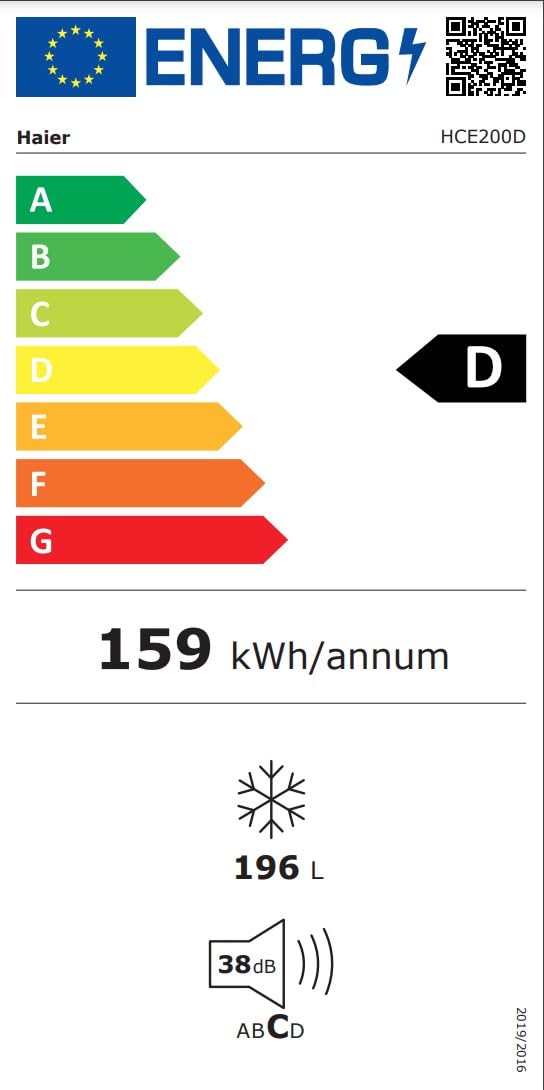 Haier HCE200D Gefriertruhe 196 Liter Energieeffizient Schnell-Gefrierfunktion LED-Innenbeleuchtung Weiß