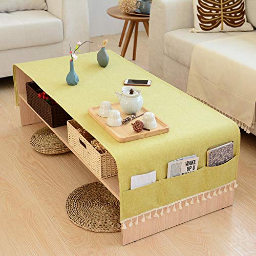 Nappe rectangulaire facile à nettoyer pour table basse en lin