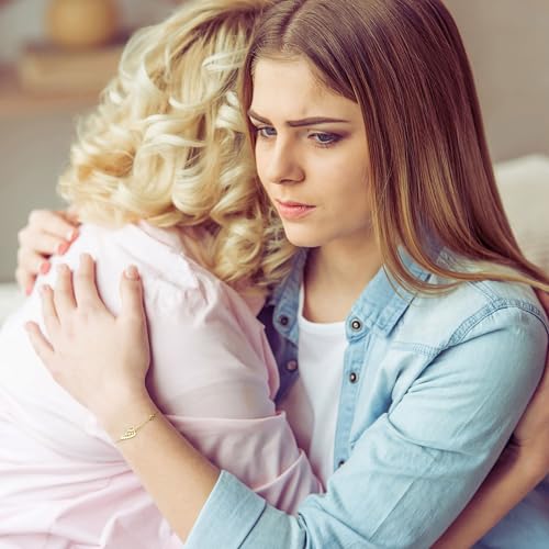 Sympathy Gifts for Loss of Loved One Birthstone Bracelets for Women 14K Gold Plated Angel Wing Memory Bracelet Sorry for Your Loss Gifts Memorial Protection Remembrance Birthday Jewelry4