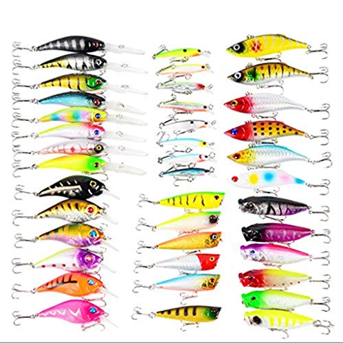LEAMALLS 40 Piezas Señuelos Pesca Artificial Cebos para Anzuelos Pesca, Cucharillas Pesca Accesorios Aparejos De Pesca para la Pesca Ganchos