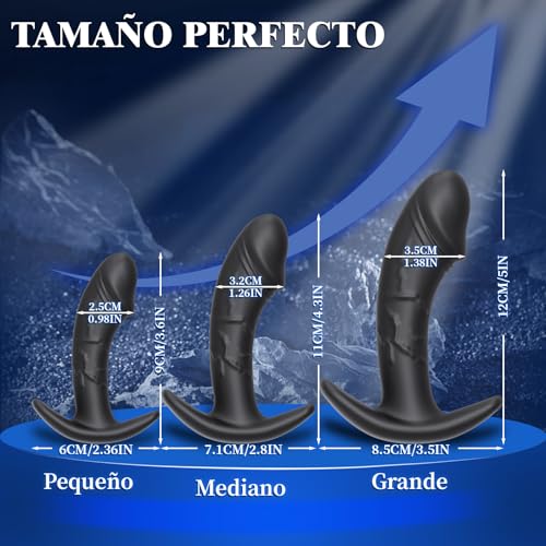 Miniatura 6 de 3pcs Plug Anal Juguetes Eróticos Para Pareja Sexuales Dilatador Anal Butt Plug Dildo Anales Grande, Mediano, Pequeño Juguetes Sexuales Hombre Mujer Consolador Estimulador De Próstata Hombre Sex Toys