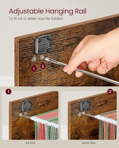 Image of VASAGLE 2 Drawer File Cabinet with Locks, for A4, Letter Sized Documents
