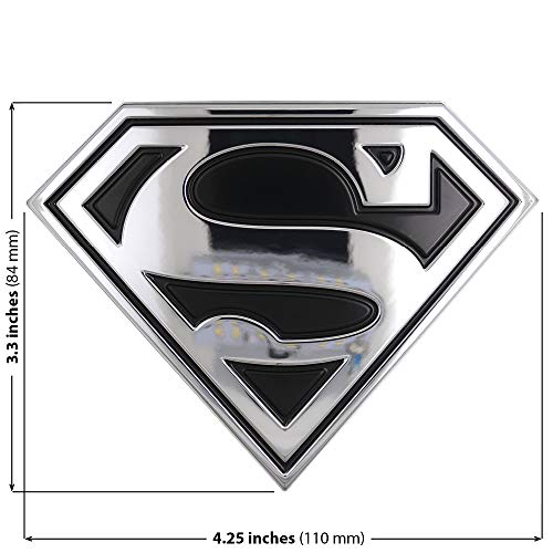 Image of Fan Emblems Superman 3D Car Badge (Classic Logo - Black and Chrome)