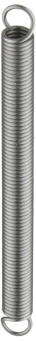 Music Wire Extension Spring, Steel, Inch, 0.18" OD, 0.024" Wire Size, 2" Free Length, 3.76" Extended Length, 3.45 lbs Load Capacity, 1.8 lbs/in Spring Rate (Pack of 10)