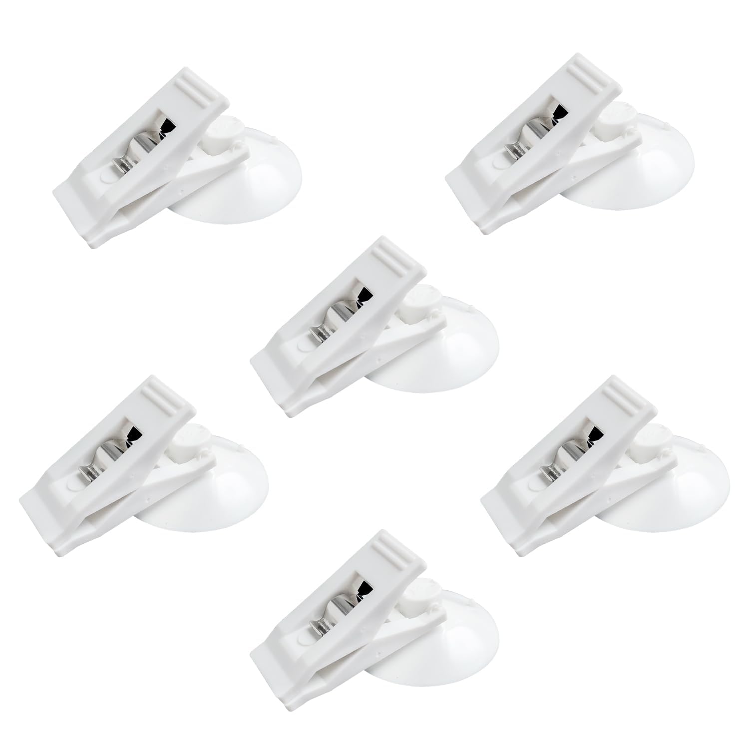 TERRIFI Shower Curtain Splash Clips, 6 Pcs Self Adhesive Shower Curtain Clips, with Suction Cup, Self Adhesive Shower Curtain Weight Clip, Windproof Splash Guard, Just Press Clip onto Wall