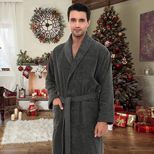 TowelSelections Men’s Bathrobe, Soft Turkish Cotton Luxury Terry Shawl Robe4