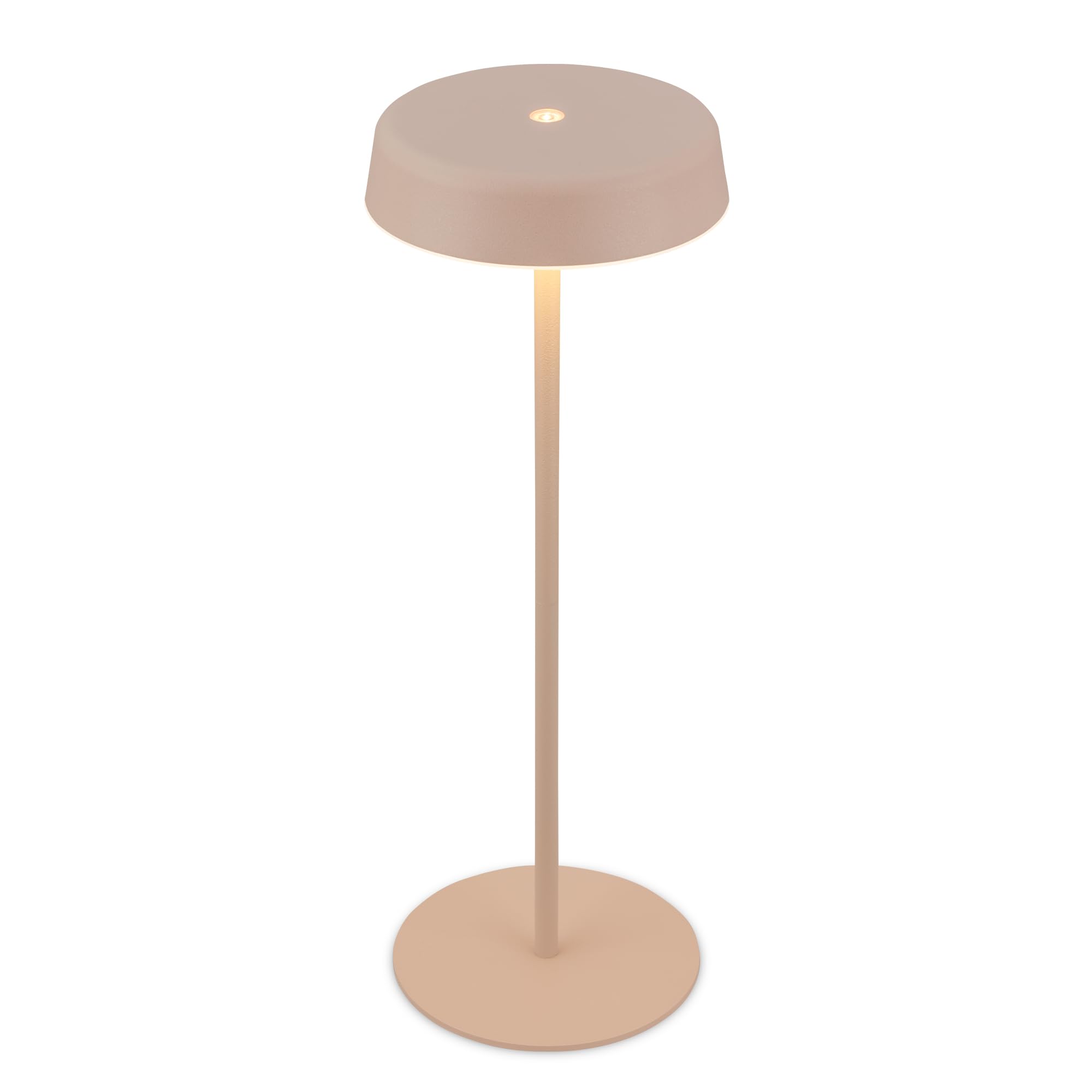 BRILONER - Rechargeable LED Table Lamp IP44 with Touch, Dimmable, Warm White Light, LED,Bedside Lamp,Cordless, 13X36.5 cm, Beige