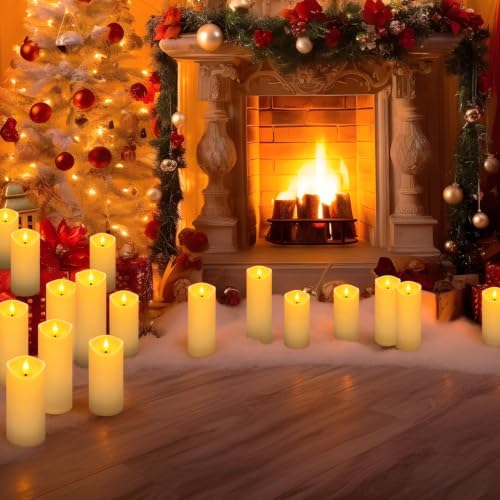 Image of 24-Pack Ivory-Colored Flame-Free Candles with 4 Remote Controls