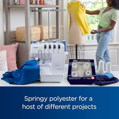 Image of Brother ST4031HD Strong & Tough Serger Machine, 1,300 Stitches Per Minute, and ETSERGSTR Premium Serger Thread Assortment