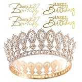 Krone Damen Gold Prinzessin Krone Mit Weißen Strasssteinen Besetzt Geeignet Für Hochzeiten Tanzveranstaltungen Geburtstagsfeiern 15 X 15 X 5 cm
