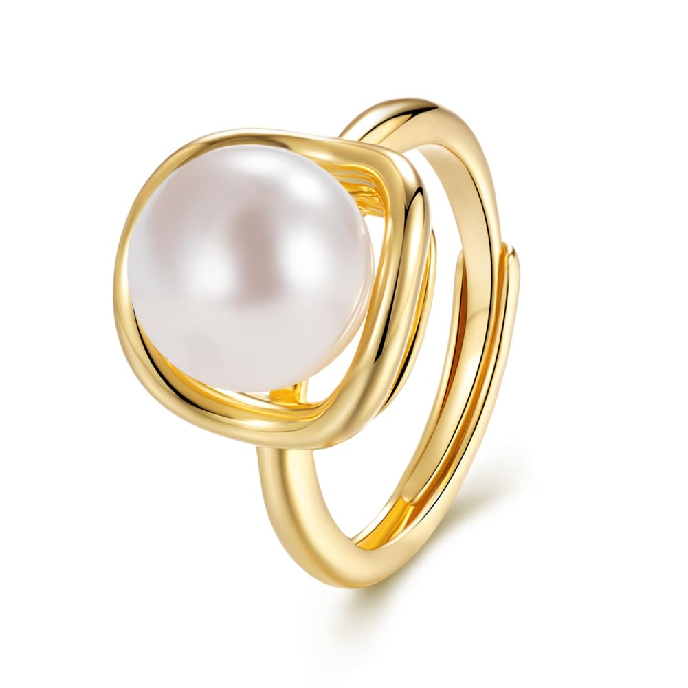 Amazon | [KUKA.JEWEL] 真珠 指輪 パール リング 大珠 10mm 一粒