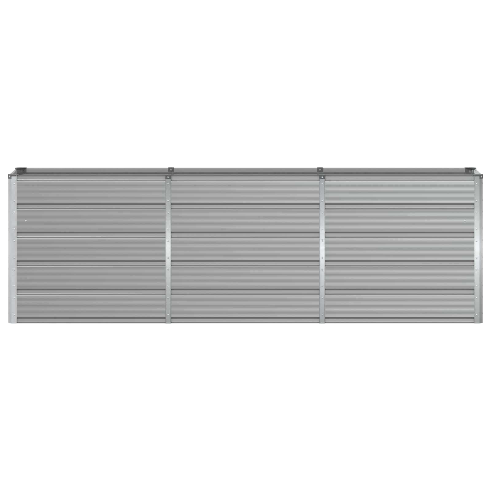 Donica Jasnoszary Stal 240 x 40 x 75 cm Nowoczesna Doniczka Ogrodowa na Taras i Do Wnętrz Trwała Konstrukcja Stalowa Łatwy Montaż