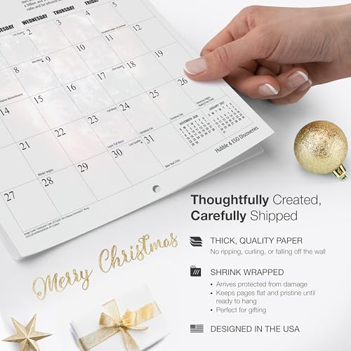 Image of RED EMBER Hubble & ESO Discoveries 2026 Wall Calendar 12 Month | 12 inch x 24 inch Open | Thick & Sturdy Paper | Giftable | Space Calendar 2026