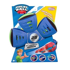 WAHU Phlat Ball Classic Flying Saucer Ball Toy for Kids Ages 5+, Collapsible Time Delay Frisbee Flying Disc Toy, Throw a Disc Catch a Ball, Blue