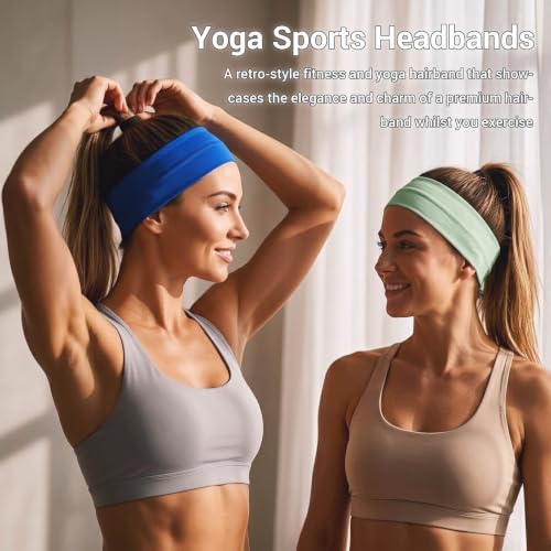 Image of DRESHOW Sport Headbands for Women Non-Slip Sweat Wicking Headband Cooling Sweatband for Outdoor Sports Unisex Workout Hair Bands for Running Fitness Yoga Cycling
