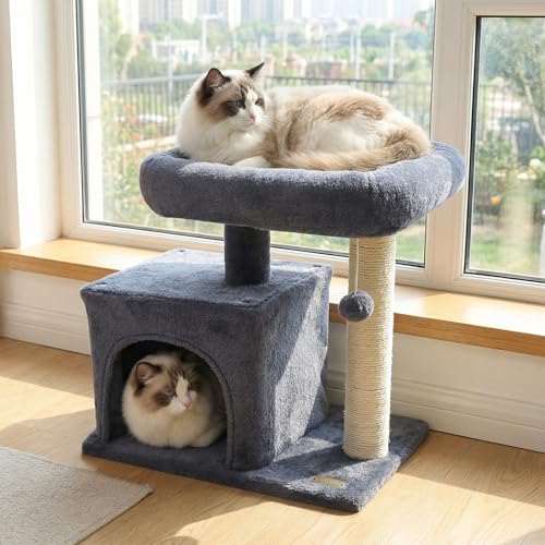Árbol para gatos pequeño 19.5 pulgadas con poste de sisal miniatura 1