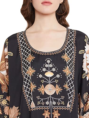 Oussum Women Kaftan Plus Size Polyester Summer Caftan Cover Ups Maxi House Dress4