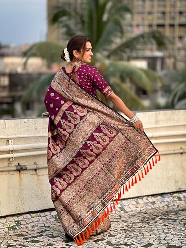 Image of Original Pashmina Kashmiri Silk Zari Woven Saree