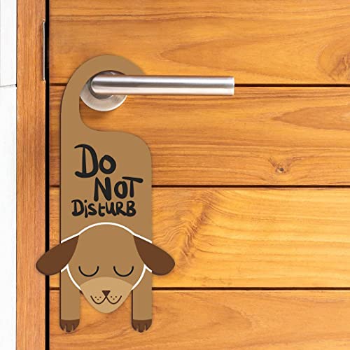 Image of CVANU Do Not Disturb Dog Shaped Wooden Door Sign Hanger Size(24cm x 12cm) cv63