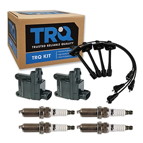 TRQ Ignition Coil and Spark Plug Kit 7 Piece Iridium Spark Plugs Compatible with 1997-2001 Toyota Camry 1999-2001 Solara