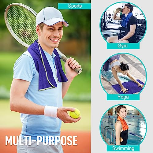 Sinland Microfiber Gym Towels Fast Drying Sports Fitness Workout Sweat Towel 3 Pack 16 Inch X 32 Inch #TOP3