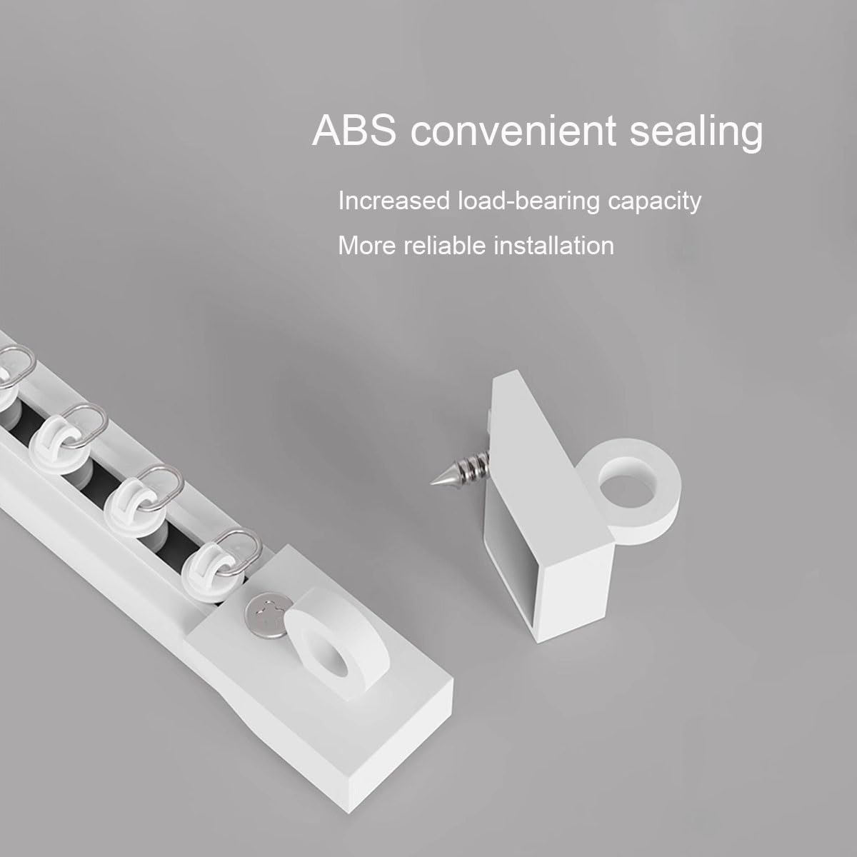 Système de rails de rideaux adhésifs sans perçage, rail coulissant à montage au plafond ou au mur, pour cloisons de séparation de pièce et armoires, installation sans dommages, blanc