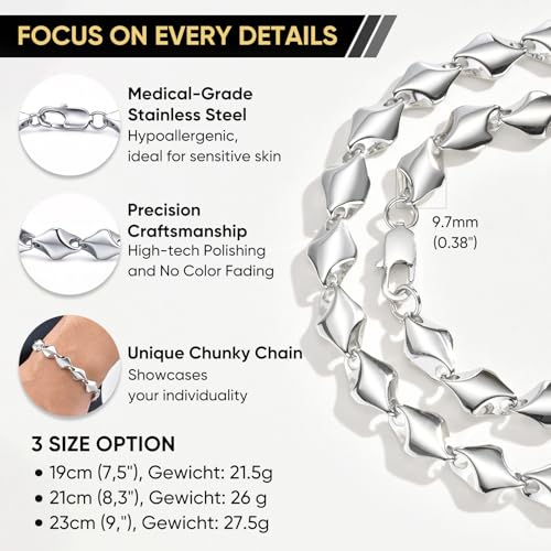 Pulsera para hombre VNOX de acero inoxidable miniatura 5