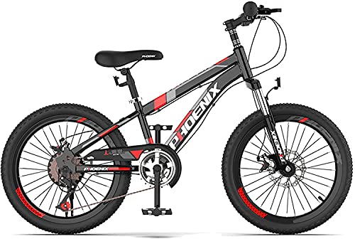 Gymqian Kinder Fahrrad 20 Zoll, Student Variable Geschwindigkeit Mountainbike, Fahrrad Mit Trainingsrädern, Geeignet Für 9-14 Jahre Altes Fahrrad,Rot