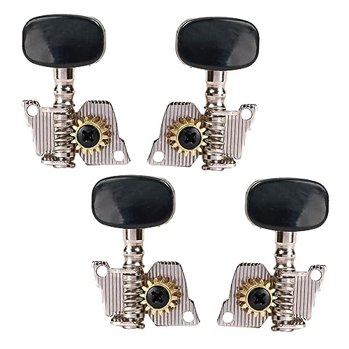 HANABASS 4Pcs Silver Tuning Pegs for Guitar Single Hole Rl Keys Durable Guitar Accessories for Precise String Alignment and Enhanced Sound Performance