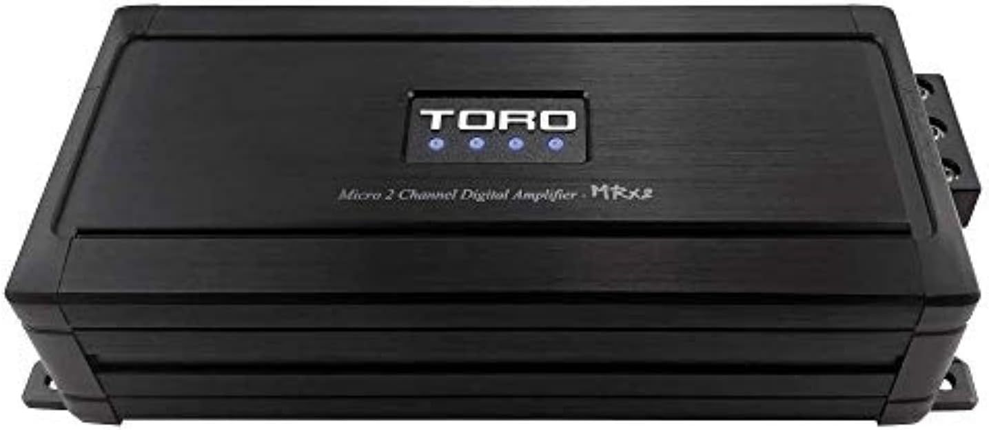 TORO TECH – MRx2, 110w x 2 RMS @ 4 Ohm – 150w x 2 RMS @ 2 Ohm Micro Sized Multi Channel Car Amplifier, Sound Quality Class D Design, Built-in Auto Sensing Turn-On, Full Range or Subwoofer Speaker : Electronics