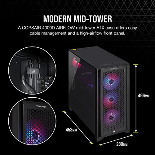 Corsair Vengeance I7400 Series Gaming Pc - Liquid Cooled Intel® Core™ I5 13600K Cpu - Nvidia® Geforce Rtx™ 3060 Graphics - 16Gb Vengeance Rgb Pro Ddr4 Memory #TOP6