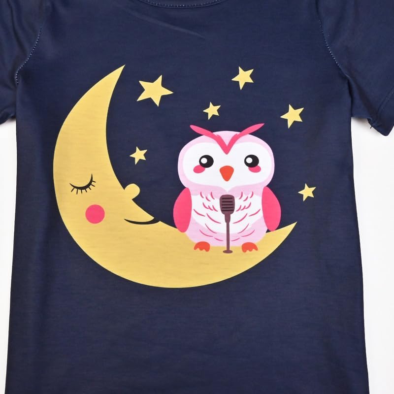 Image of Mirawise Girls 3 Pc Pajamas Sleepwear Cotton Pjs Clothes Set 4-13 Years