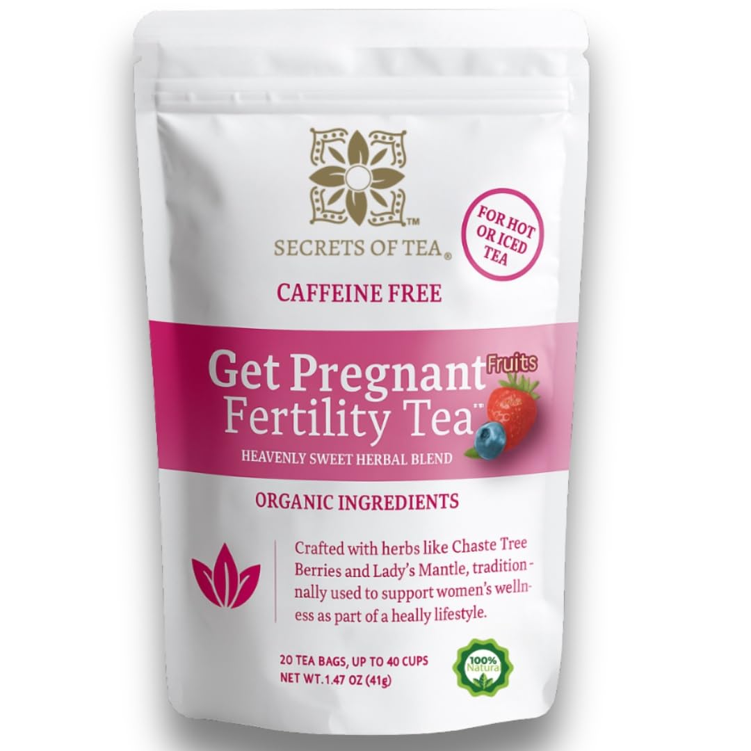 Secrets Of Tea - Fertility Tea for Women with Organic Chaste Tree berries And Red Raspberry Leaf Tea Up to 40 Servings - 20 Count(1 Pack)