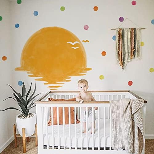 astrkiz Large Boho Half Sun Wall Decals Peel and Stick