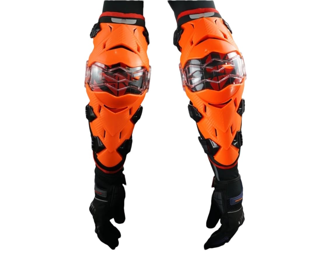 Rodilleras y coderas gruesas para motocicleta, equipo de protección para motocross, motocicleta, protector de codo E09-2, naranja, talla única
