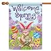 Toland - Welcome Spring - Decorative Double Sided Bunny Easter Eggs Cute USA-Produced House Flag