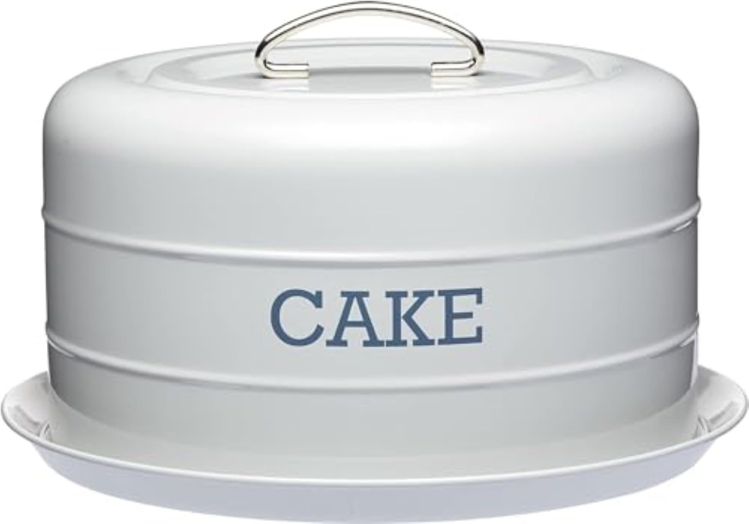 KitchenCraft Living Nostalgia Kuchendose, luftdichte Kuchendose / Kuchenkuppel, 28,5 x 18 cm - French Grey