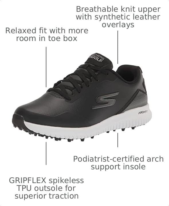 Image of Skechers Men's Max Fairway 3 Arch Fit Spikeless Golf Shoe | Golf, Waterproof, Arch Fit, Ultra Flight, Spikeless, Lightweight