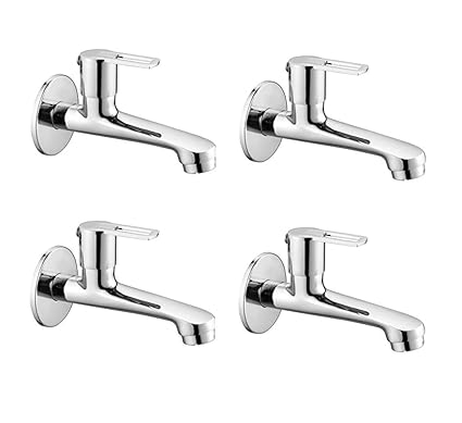 CLINTON OXY Brass Long Body Tap with Wall Flange (Pack of-4)