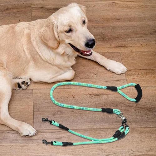 Senermter Doppelter Hundegurt | Doppelleine für Zwei Hunde,Tier Sicherheitsausrüstung Ergonomischer Griff 360 Grad Drehfunktion für Kleine Mittelgroße Große Hunderassen Wanderungen Camping