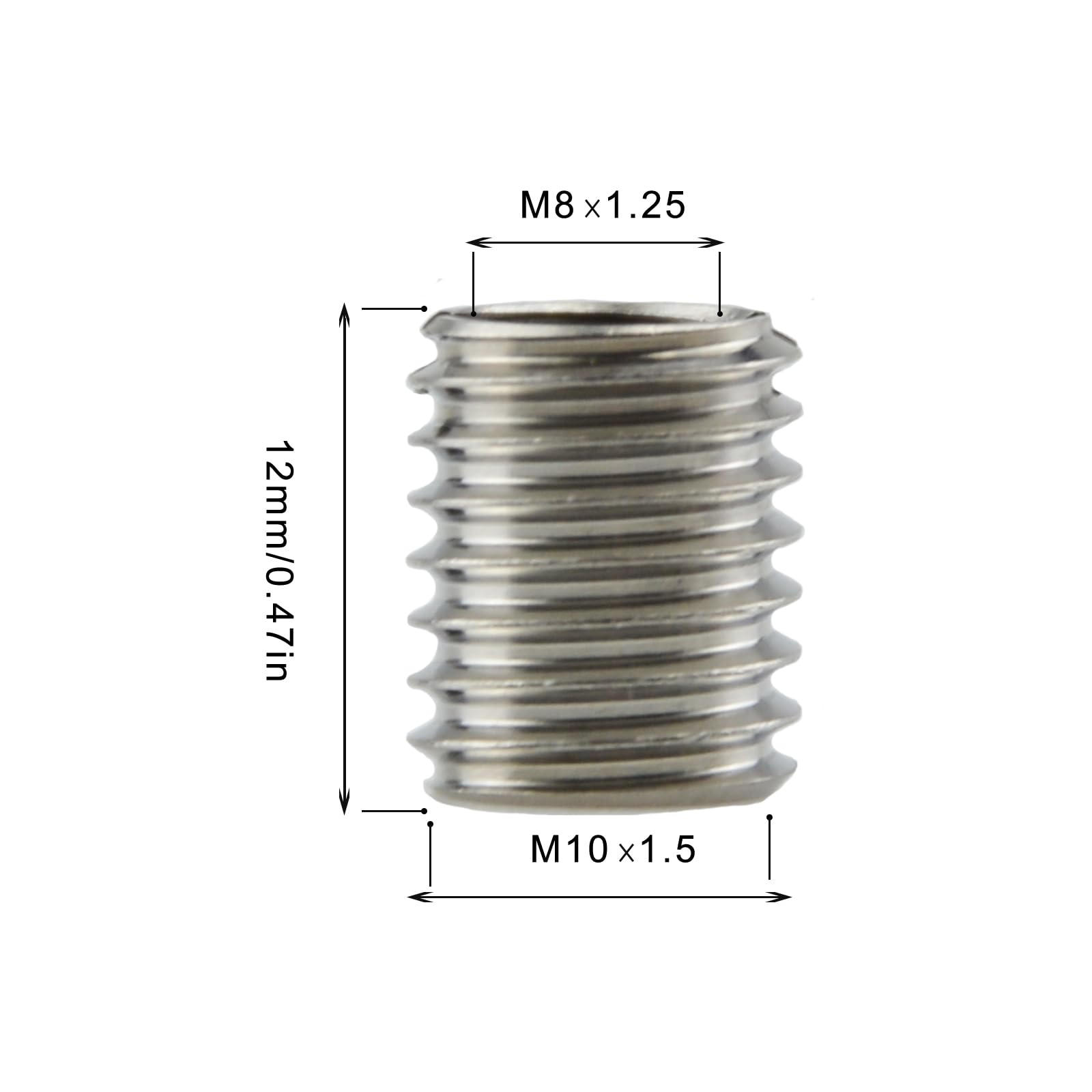 20PCS M10 To M8 Thread Reducer Nuts - Stainless Steel 303, Repair Sleeve Adapter For Plumbing, Automotive, Air Lines - View #11